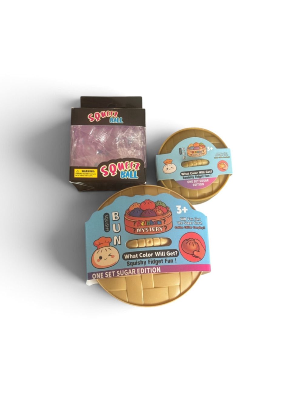 Squishy Bun Fidget Toy Set One Size Beige and Blue